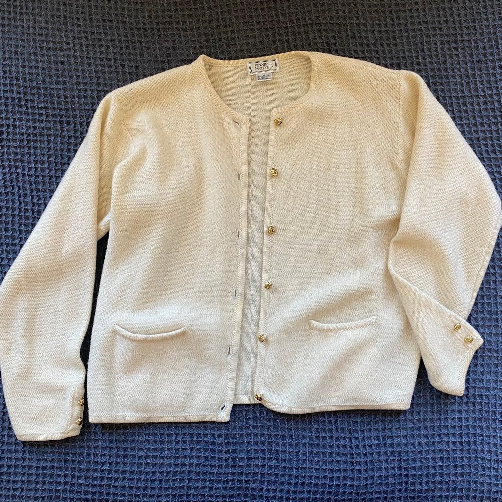 Vintage Wool Cardigan with Gold Buttons